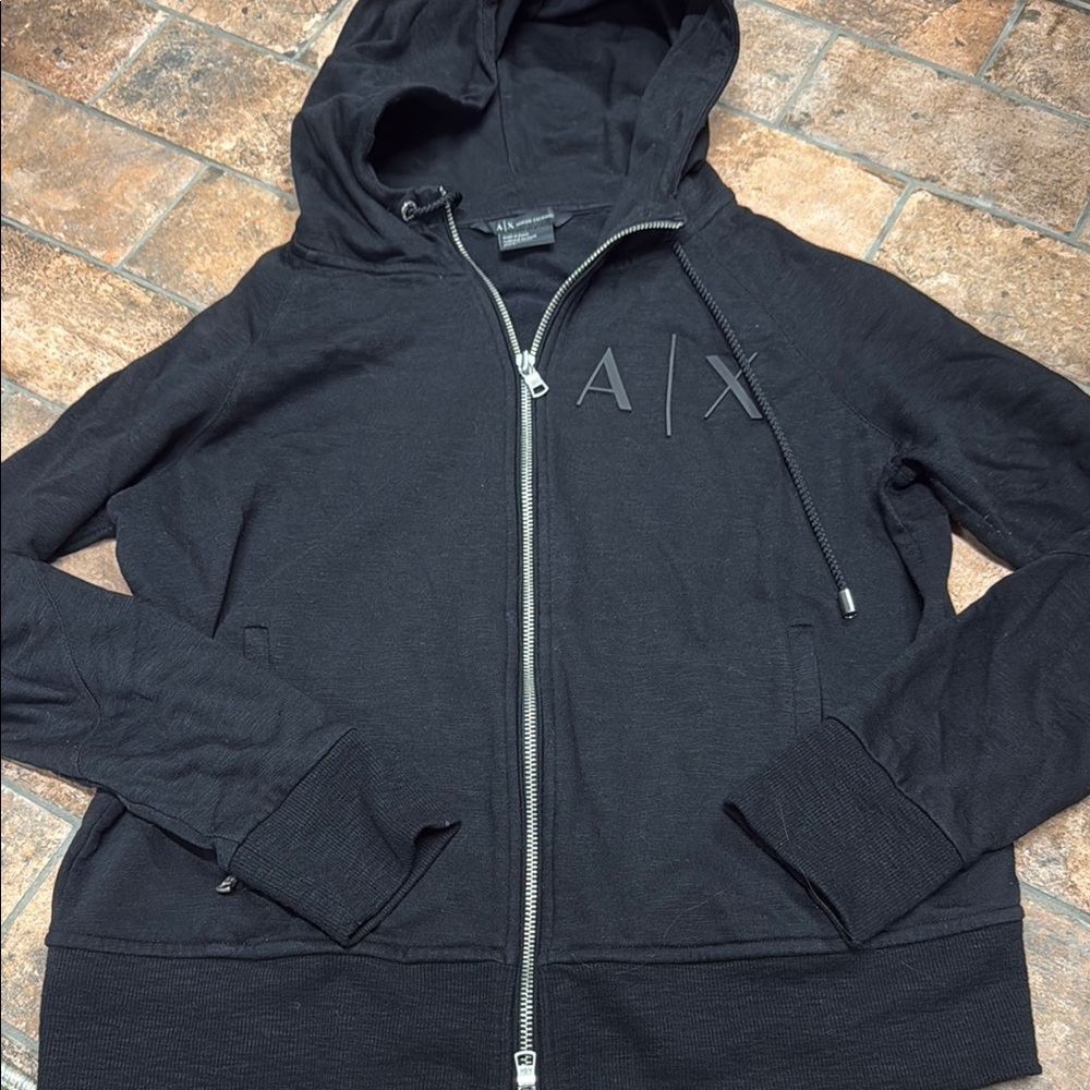 Armani Exchange Black Hoodie Jacket